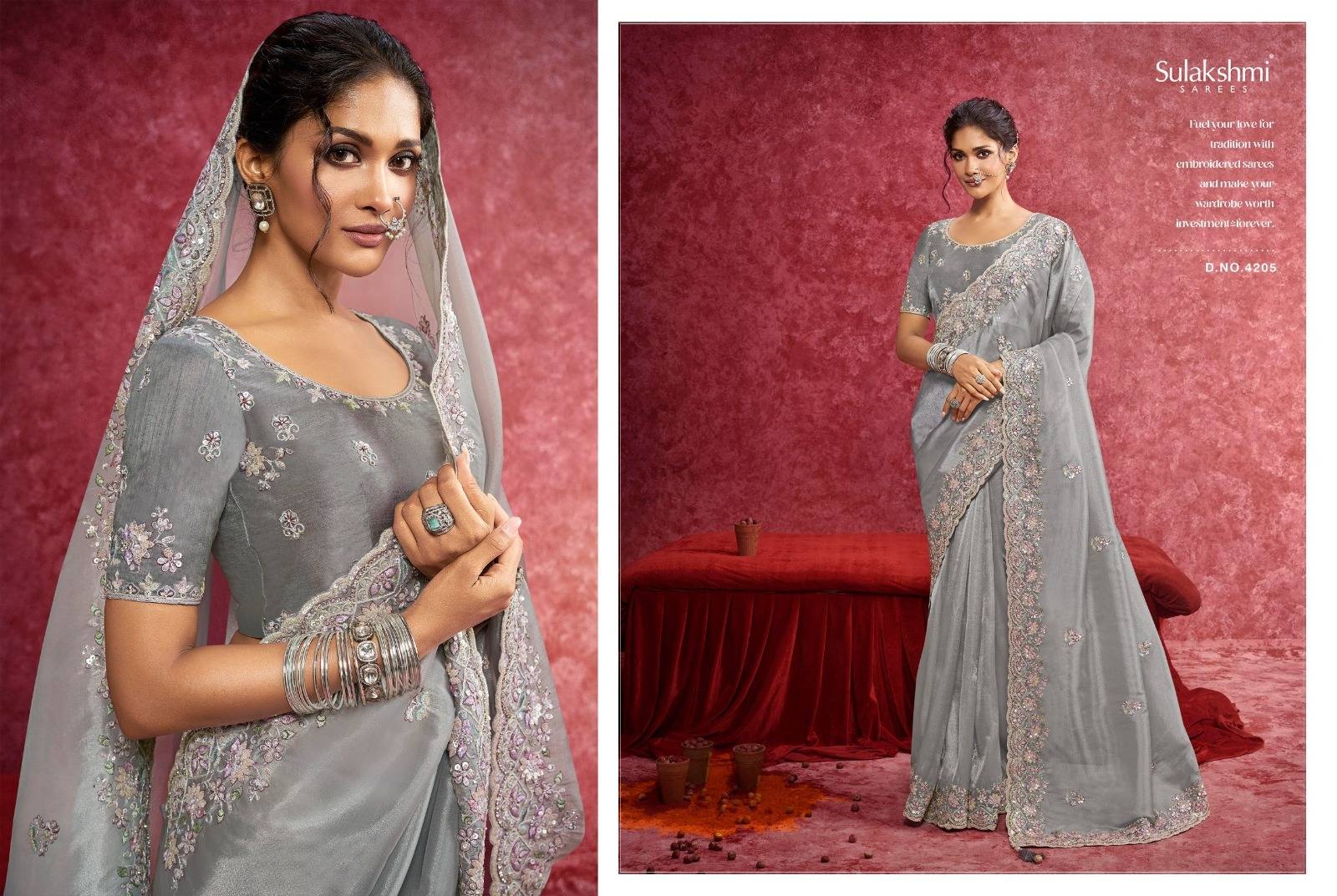  Ambika By Sulakshmi 4201 To 4209 Series Indian Traditional Wear Collection Fancy Colorful Party Wear Soft Silk Saree At Wholesale Price
